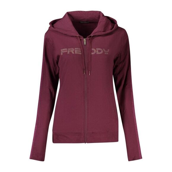 Freddy Logo Zip Up Hoodie Women Purple Sweaters